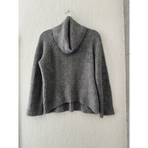 Point Sur Women Gray Fuzzy Long Sleeve Turtleneck Winter Outdoor Sweater Small
